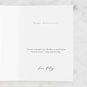 "Anniversary Floral" - Single Greeting Cards in Navy by Katharine Watson - Customizable Interior Example