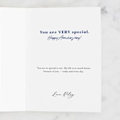 "Shenanigans" - Single Greeting Cards in Navy by Kacey Kendrick Wagner - Customizable Interior Example
