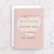 "Marry You Again" - Single Greeting Cards in Blush by Louise Kay - Front