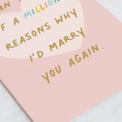 "Marry You Again" - Single Greeting Cards in Blush by Louise Kay - Close-Up