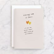 "Couple's Therapy" - Single Greeting Cards in Peach by Chelsea Petaja - Front