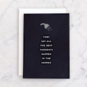 "Shower Thoughts" - Single Greeting Cards in Midnight by Amy Payne - Front