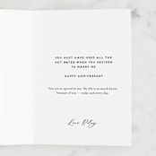 "Shower Thoughts" - Single Greeting Cards in Midnight by Amy Payne - Customizable Interior Example