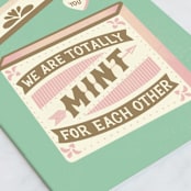 "We Are Mint For Each Other" - Single Greeting Cards in Mint by Jess Miller Draws - Close-Up