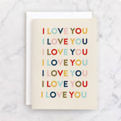 "I Love You" - Single Greeting Cards in Beige by Pixel and Hank - Front