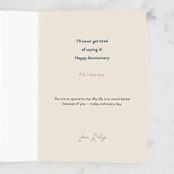 "I Love You" - Single Greeting Cards in Beige by Pixel and Hank - Customizable Interior Example