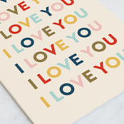 "I Love You" - Single Greeting Cards in Beige by Pixel and Hank - Close-Up