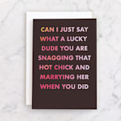 "lucky dude" - Single Greeting Cards in Dark Chocolate by Maja Cunningham - Front