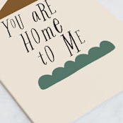 "Home to Me" - Single Greeting Cards in Beige by Morgan Kendall - Close-Up