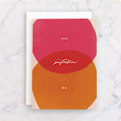 "Venn Love" - Single Greeting Cards in Watermelon by Catherine Culvenor - Front