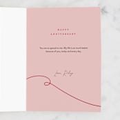 "Red String of Fate" - Single Greeting Cards in Powder by Grae - Customizable Interior Example