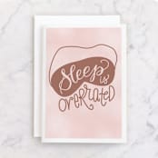 "Overrated" - Single Greeting Cards in Blush by Bethany Anderson - Front