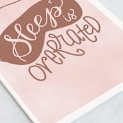"Overrated" - Single Greeting Cards in Blush by Bethany Anderson - Close-Up