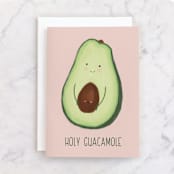 "Holy Guacamole" - Single Greeting Cards in Avocado by Chelsea And Marbles Paper - Front