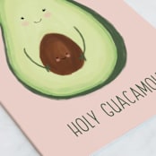 "Holy Guacamole" - Single Greeting Cards in Avocado by Chelsea And Marbles Paper - Close-Up