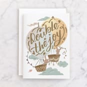 "Double the joy" - Single Greeting Cards in Kraft by Grae - Front