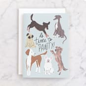 "Pup Party" - Single Greeting Cards in Sky by Everett Paper Goods - Front