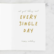 "Not Just Today" - Single Greeting Cards in Moss by Kelsey Mucci - Interior
