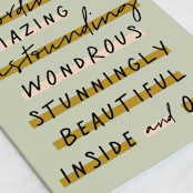 "Not Just Today" - Single Greeting Cards in Moss by Kelsey Mucci - Close-Up