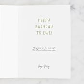 "herd there'd be cake" - Single Greeting Cards in Grass by Leanne Friedberg - Customizable Interior Example