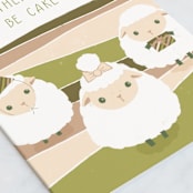 "herd there'd be cake" - Single Greeting Cards in Grass by Leanne Friedberg - Close-Up