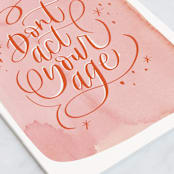 "Act Your Age" - Single Greeting Cards in Rose by Bright Room Studio - Close-Up