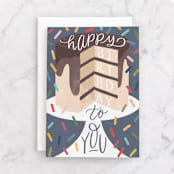 "Cake Stand" - Single Greeting Cards in Navy by Alethea and Ruth - Front