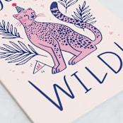 "Goooo Wild" - Single Greeting Cards in Blush by Kristen Smith - Close-Up