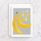 "Bananas" - Single Greeting Cards in Banana by Rebecca Durflinger - Front