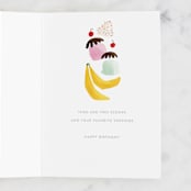 "Bananas" - Single Greeting Cards in Banana by Rebecca Durflinger - Interior