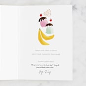 "Bananas" - Single Greeting Cards in Banana by Rebecca Durflinger - Customizable Interior Example