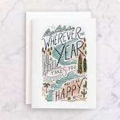 "Where the Year Leads" - Single Greeting Cards in River by Shiny Penny Studio - Front
