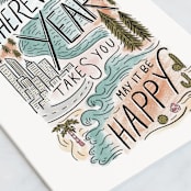 "Where the Year Leads" - Single Greeting Cards in River by Shiny Penny Studio - Close-Up