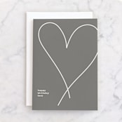 "Golden Heart on Gray" - Single Greeting Cards in Grey by Coit Creative - Front