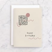"Happy Birthday Abstract Modern" - Single Greeting Cards in Cream by Half Pint Studio - Front