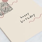 "Happy Birthday Abstract Modern" - Single Greeting Cards in Cream by Half Pint Studio - Close-Up