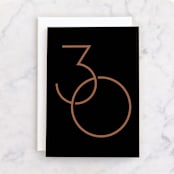 "30th Birthday" - Single Greeting Cards in Ink by GeekInk Design - Front