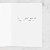 "30th Birthday" - Single Greeting Cards in Ink by GeekInk Design - Interior