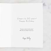 "30th Birthday" - Single Greeting Cards in Ink by GeekInk Design - Customizable Interior Example