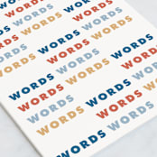 "words words words" - Single Greeting Cards in Royal by Kamala Nahas - Close-Up