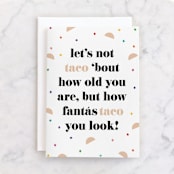 "fantastaco" - Single Greeting Cards in Black Olive by Tanya Lee of Frooted Design - Front