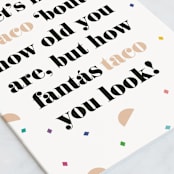"fantastaco" - Single Greeting Cards in Black Olive by Tanya Lee of Frooted Design - Close-Up
