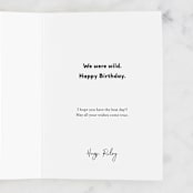 "Wild Birthdays of the Past" - Single Greeting Cards in Sun by Charter Oaks Creative - Customizable Interior Example