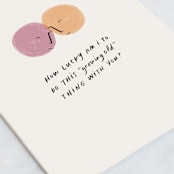 "Darlin'" - Single Greeting Cards in Rose by Chelsea Petaja - Close-Up