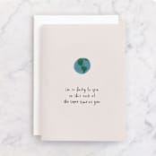 "Spinning Rock" - Single Greeting Cards in Earth by Chelsea Petaja - Front