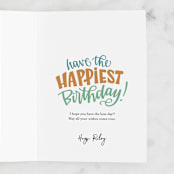 "Wonderful" - Single Greeting Cards in Denim by Emily Skinner - Customizable Interior Example
