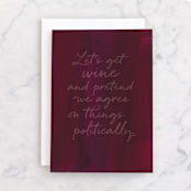 "Wine: something we can both agree on" - Single Greeting Cards in Mixed Berry by Violet and Mae - Front