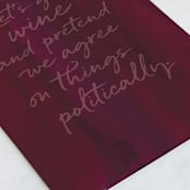 "Wine: something we can both agree on" - Single Greeting Cards in Mixed Berry by Violet and Mae - Close-Up