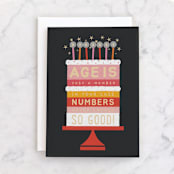 "Age is just a number" - Single Greeting Cards in Midnight by Sabrin Deirani - Front