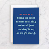 "Adulting Club" - Single Greeting Cards in Royal by Everett Paper Goods - Front